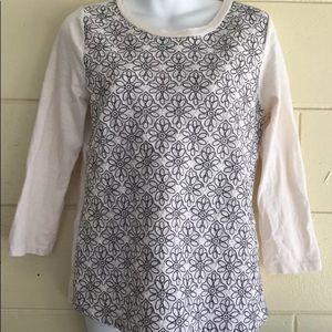 J crew long sleeve  embroidery t-shirt szM